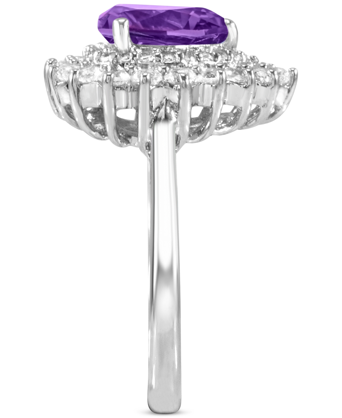 Macy's Women's Heart Ring In Sterling Silver In Purple
