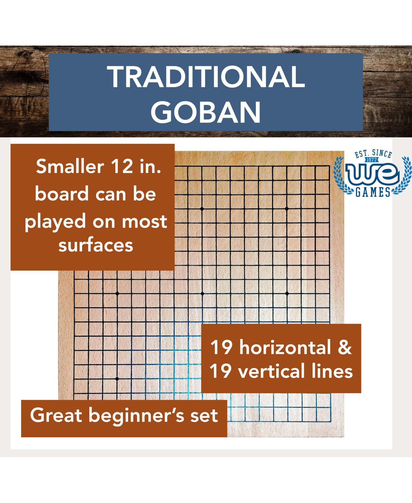 Детские игрушки WE Games Wooden Strategy Go Set with Pull-Out Drawers Board Game, 361 Pieces, Ages 12+, цвет: Натуральный — фото 10