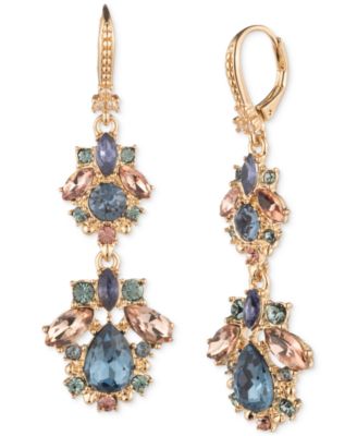 Marchesa - Crystal Cluster Double Drop Earrings