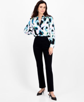 Petite Printed Puff-Sleeve Blouse, Macy's Exclusive 