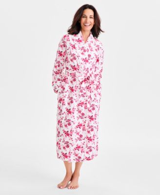 Charter Club - Women's Belted Floral Flannel Robe