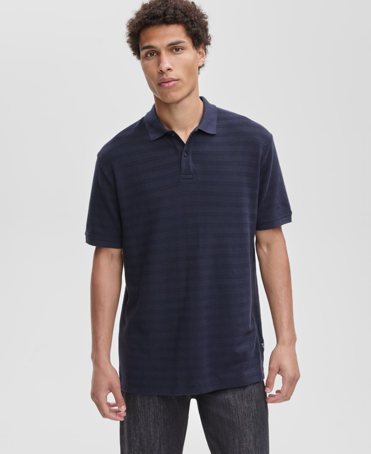 Men's Knit Polo Shirt - Smart Blue