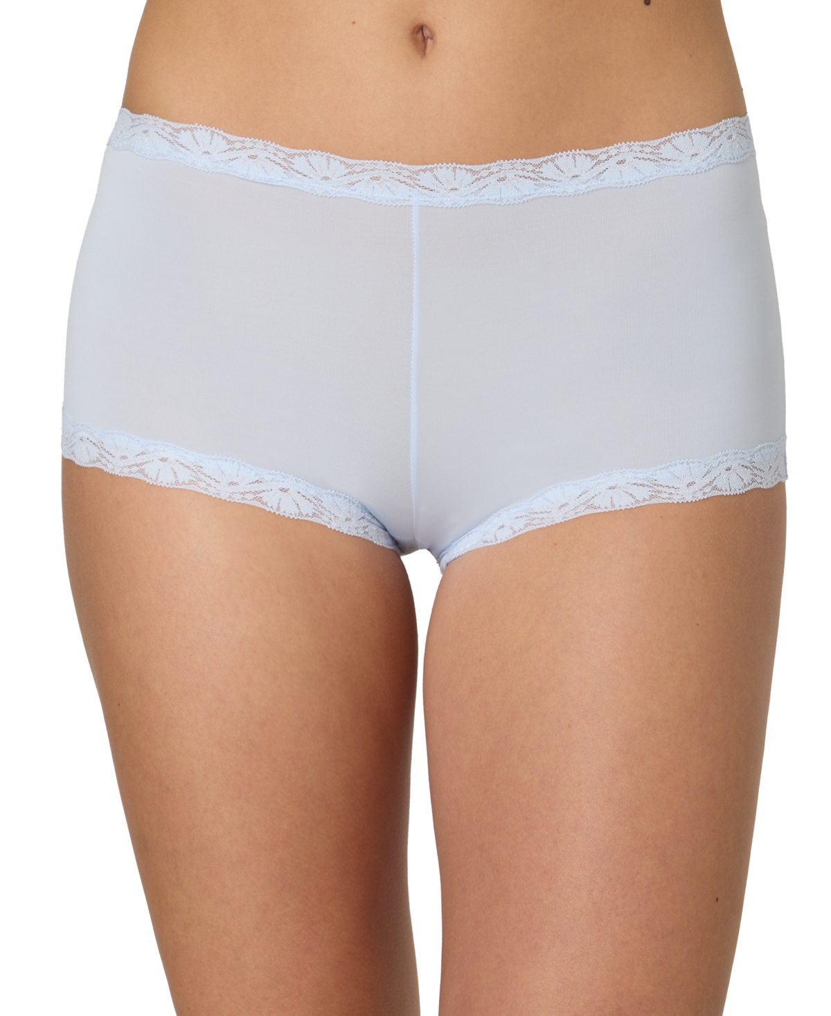 Maidenform Lace Trim Microfiber Boyshort Underwear 40760 In Blue