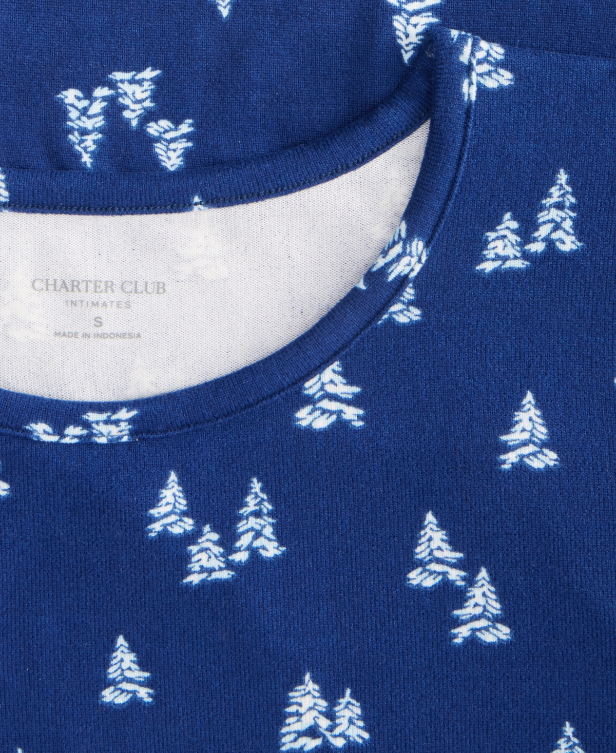 Charter Club Plus Size Soft Knit Printed Long Sleeve Sleepshirt In Blue