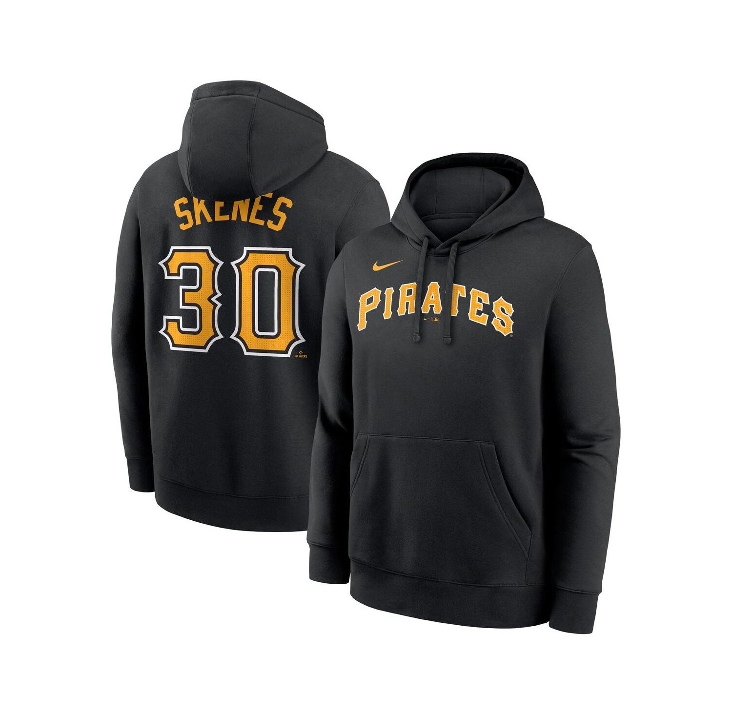 Men's Paul Skenes Black Pittsburgh Pirates Player Name & Number Club Fleece Pullover Hoodie