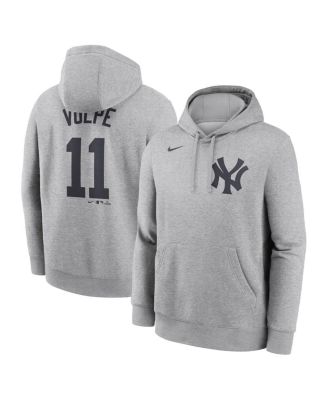 Nike - Men's Anthony Volpe Heather Gray New York Yankees Player Name Number Club Fleece Pullover Hoodie