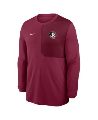Men's Garnet Florida State Seminoles 2025 Sideline Coach UV Performance Long Sleeve T-Shirt