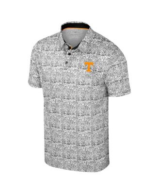 Men's White Tennessee Volunteers Big Tall It's Time Allover Printed Polo Shirt