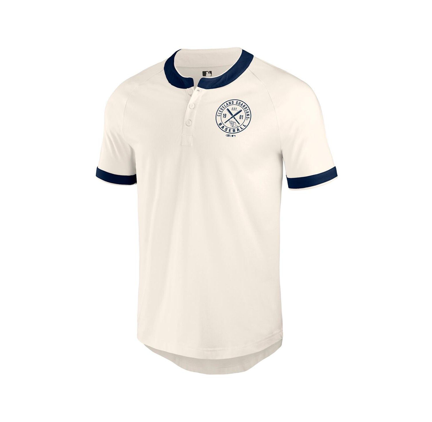 Darius Rucker Collection by Men's White Cleveland Guardians Henley Raglan T-Shirt