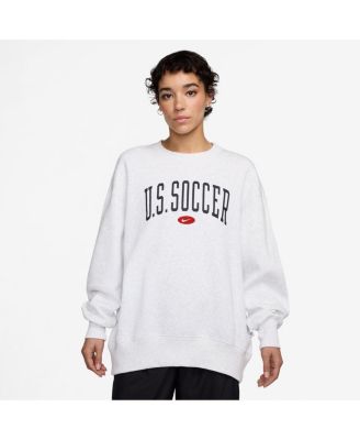 Nike - Women's Heather Gray USWNT Oversized Phoenix Fleece Pullover Sweatshirt