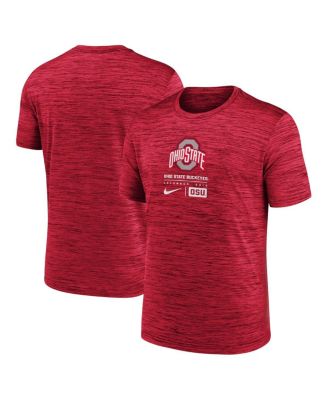 Nike - Men's Scarlet Ohio State Buckeyes Campus Center Block Velocity Performance T-Shirt