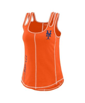 Women's Orange New York Mets Contrast Stitch Tank Top