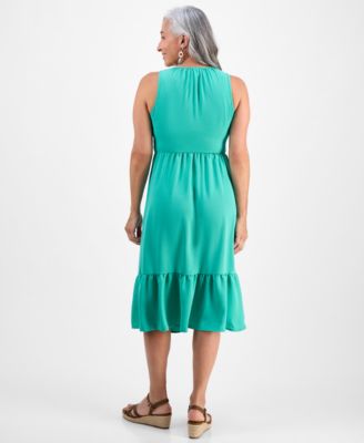 Petite Button-Front Sleeveless Midi Dress, Macy's Exclusive 