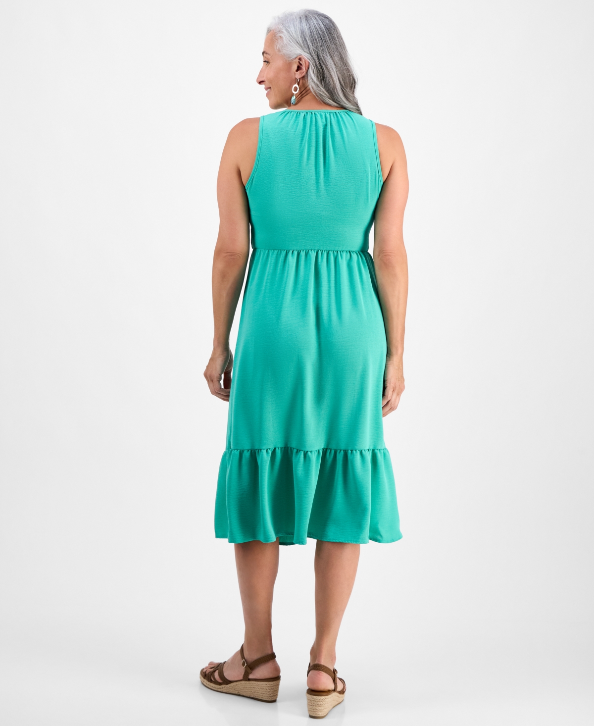Style & Co Petite Button-front Sleeveless Midi Dress, Macy's Exclusive