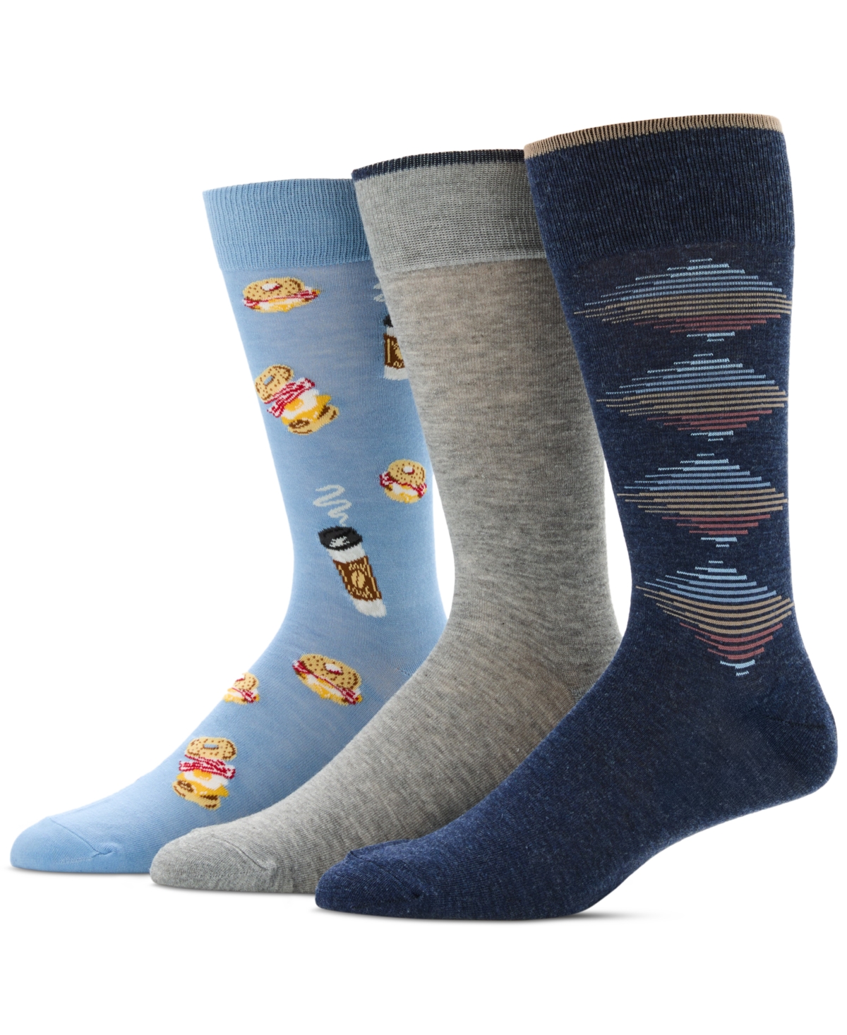 Perry Ellis Portfolio Men's 3pk. Mixed Patterned Socks In Multi