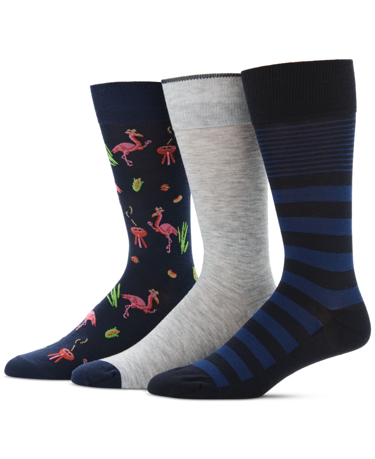 Perry Ellis Portfolio Men's 3pk. Mixed Patterned Socks In Multi