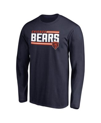 Men's Navy Chicago Bears Iconic Collection on Side Stripe Long Sleeve T-Shirt
