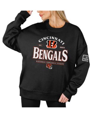 Gameday Couture - Women's Black Cincinnati Bengals Oversized Players Only Black Label Pullover Sweatshirt
