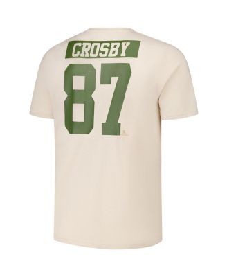 Men's Sidney Crosby Khaki Pittsburgh Penguins 2024 NHL Military Appreciation Richmond Delta Player Name Number T-Shirt