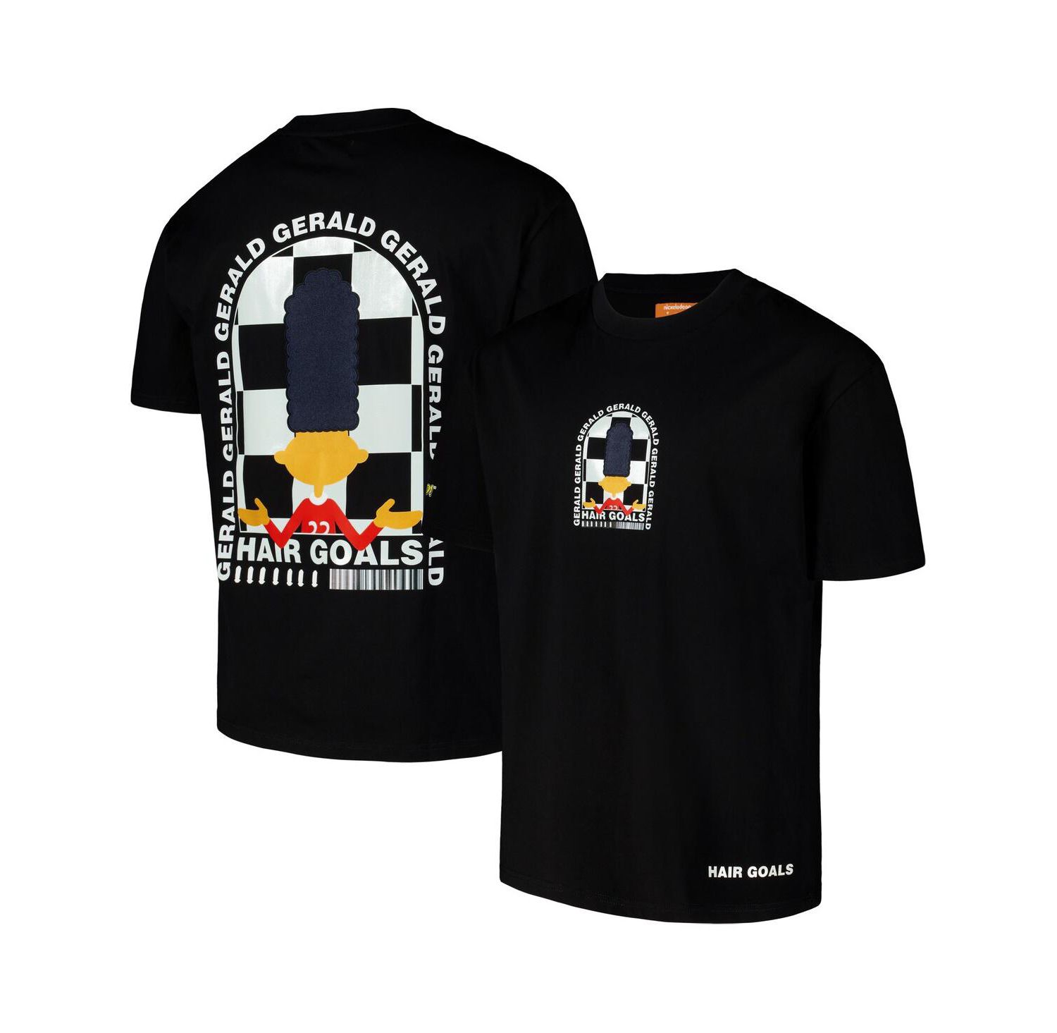 Men's Black Hey Arnold Gerald Window Loose Fit T-Shirt