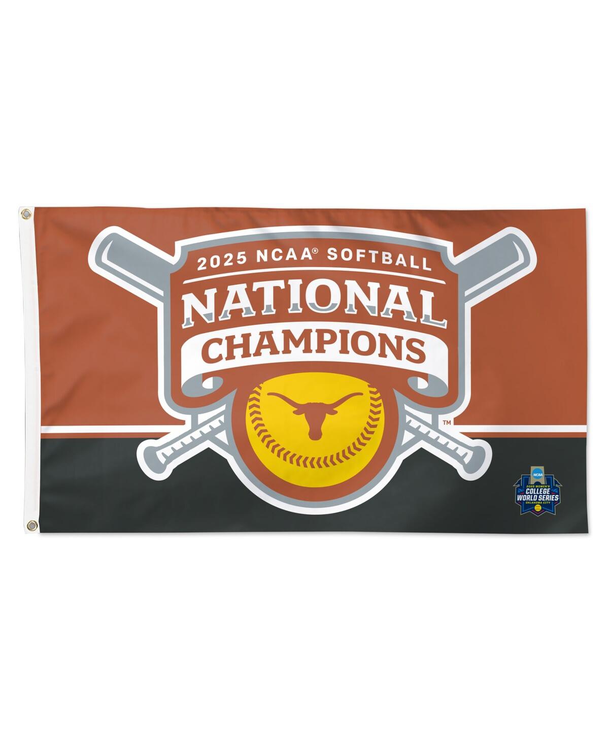 Texas Longhorns 2025 Ncaa Softball Women's College World Series Champions 3' x 5' Single-Sided Deluxe Flag - White