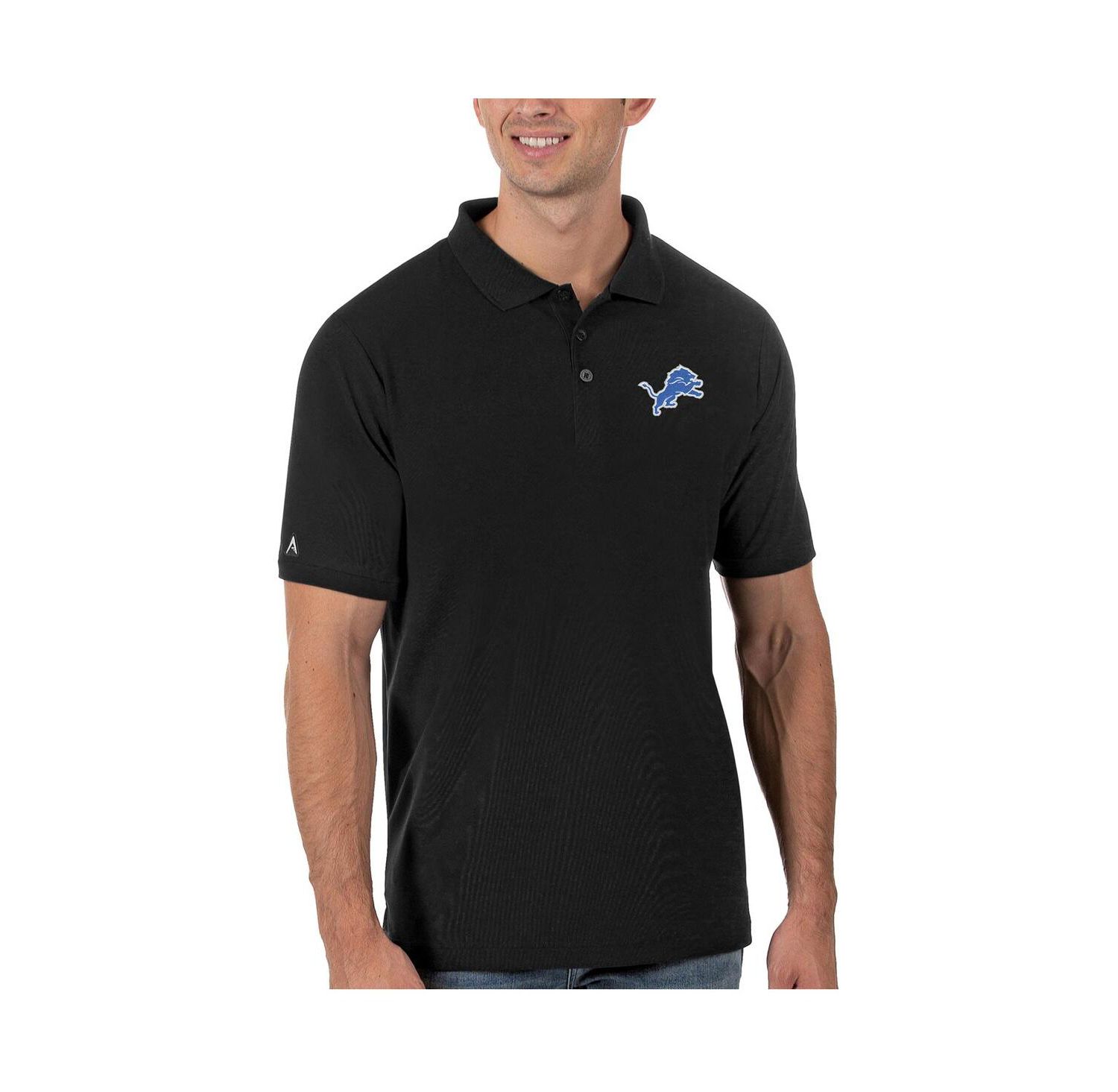 Men's Black Detroit Lions Legacy Pique Polo Shirt