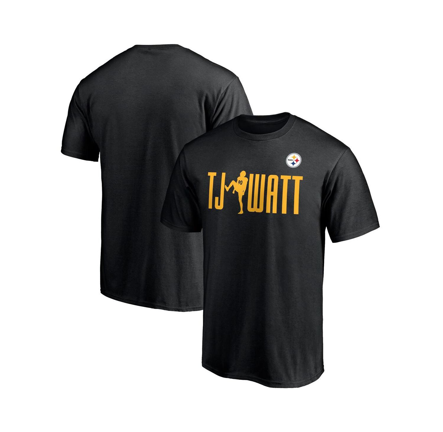 Men's T.J. Watt Black Pittsburgh Steelers Checkdown T-Shirt