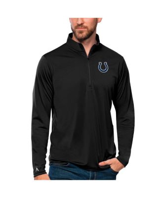 Antigua - Men's Black Indianapolis Colts Tribute Quarter-Zip Lightweight Pullover Sweatshirt