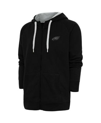 Antigua - Men's Black Philadelphia Eagles Tonal Logo Victory Full-Zip Hoodie