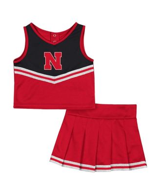Colosseum - Girls Toddler Scarlet Nebraska Huskers Time For Recess Cheer Top and Skirt Set
