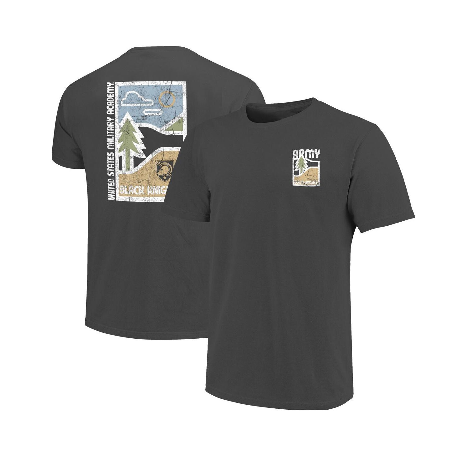 Men's Graphite Army Black Knights Comfort Colors Minimal Vista Distressed Graphics T-Shirt