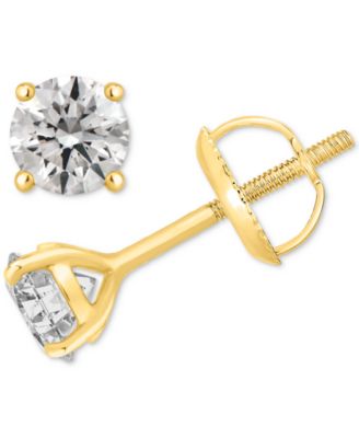 Gia Certified Diamond Stud Earrings (1 ct. t.w.) in 14k Gold - Yellow Gold