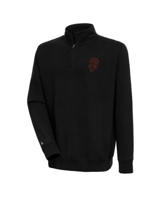 Antigua - Men's Black San Francisco Giants Victory Quarter-Zip Pullover Sweatshirt