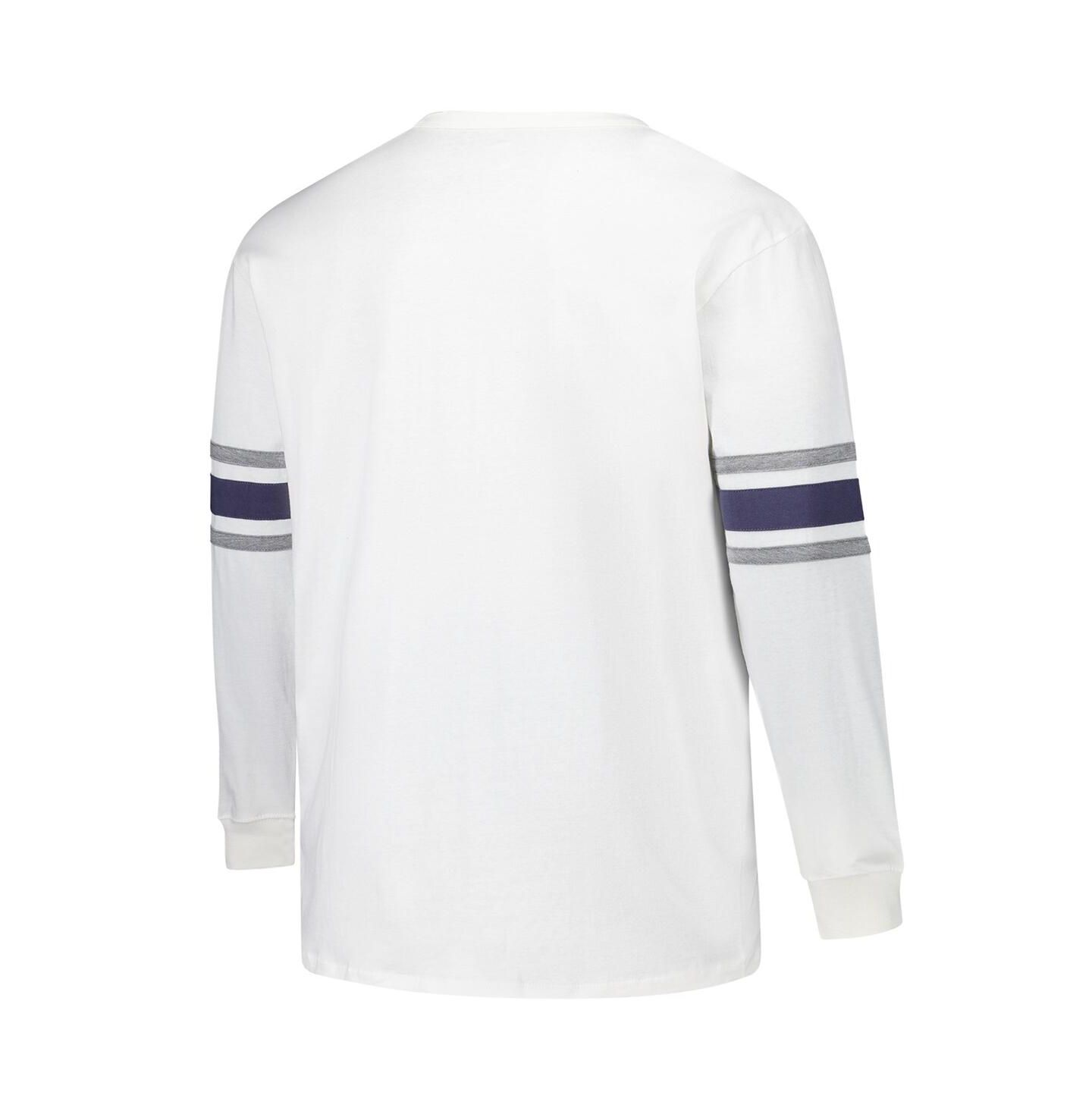 Мужская футболка '47 Brand White Dallas Cowboys Big & Tall Premier Brex Long Sleeve — фото 3