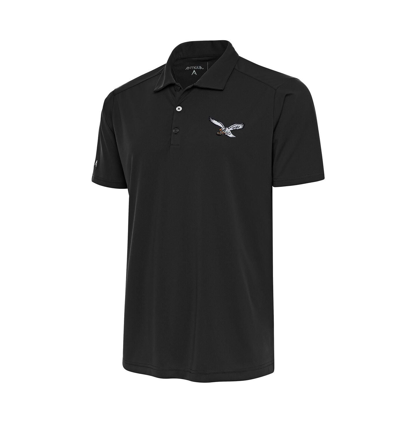 Мужское поло Antigua Pewter Philadelphia Eagles Throwback Logo Legacy Pique Polo Shirt — фото 1