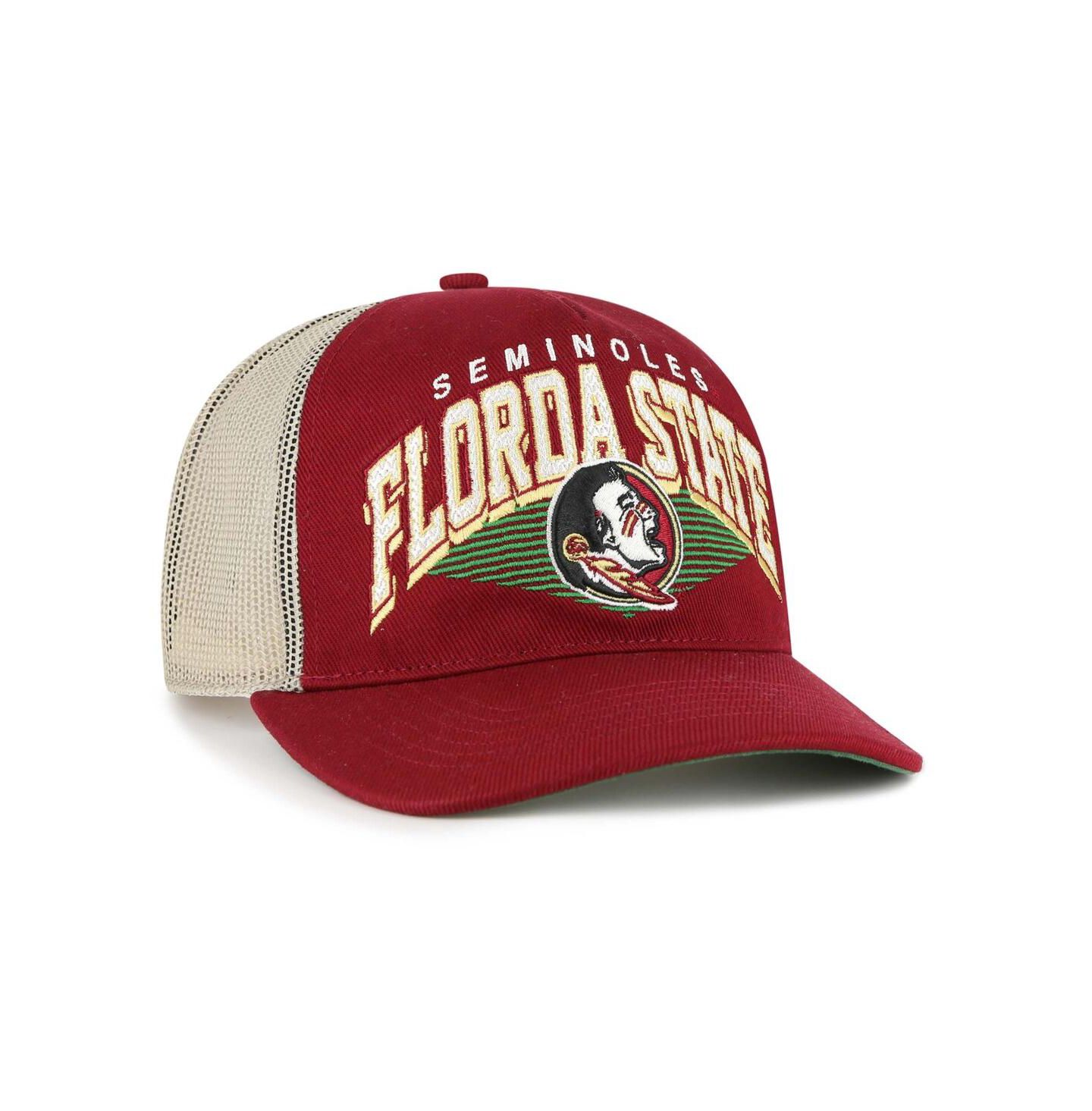 Мужская кепка '47 Brand Garnet Florida State Seminoles Pomona Mesh Hitch Adjustable Trucker Hat — фото 2