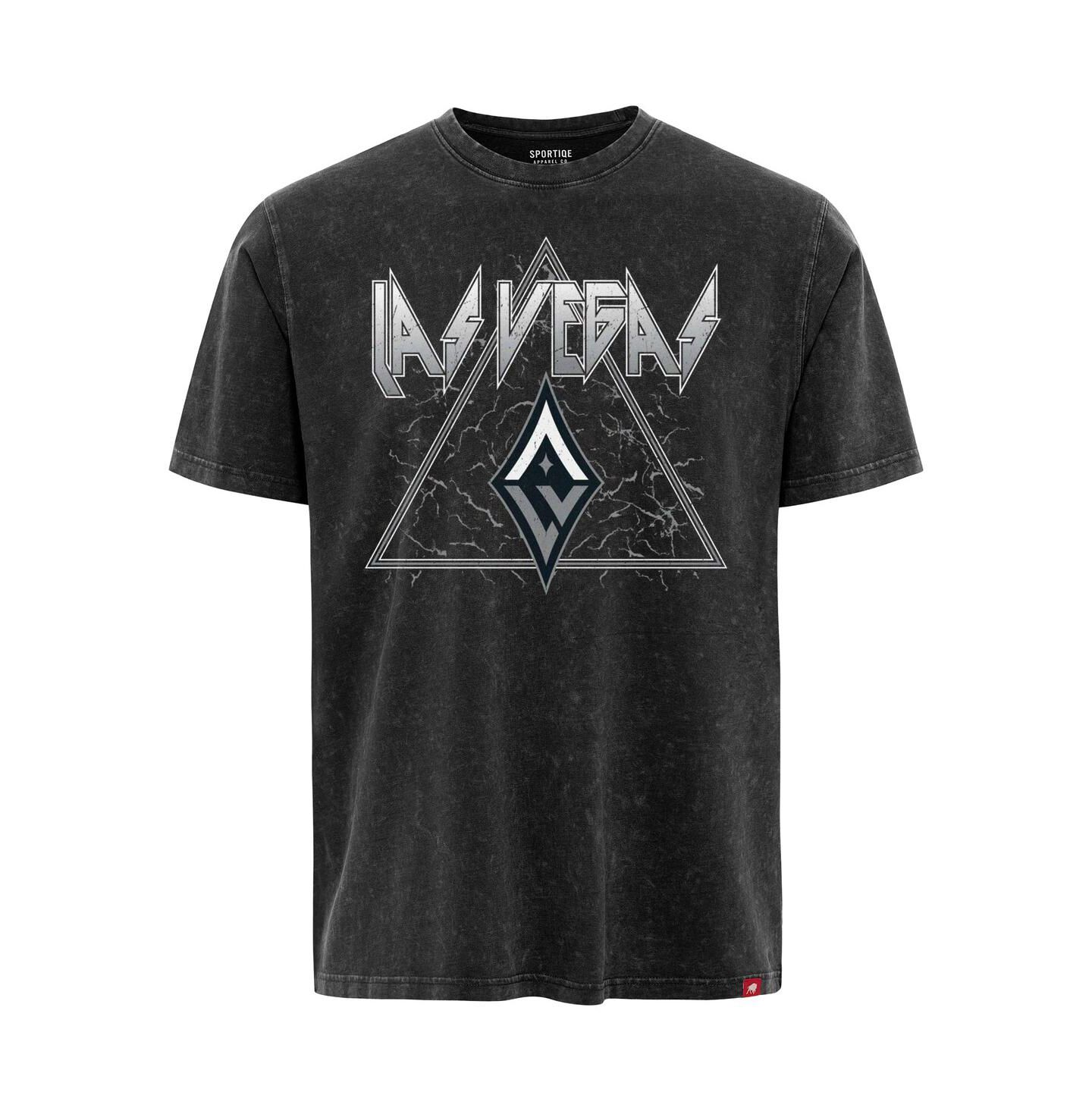 Футболка Sportiqe Black Las Vegas Aces Rock Roll Collection Angus Mineral Wash Premium — фото 2