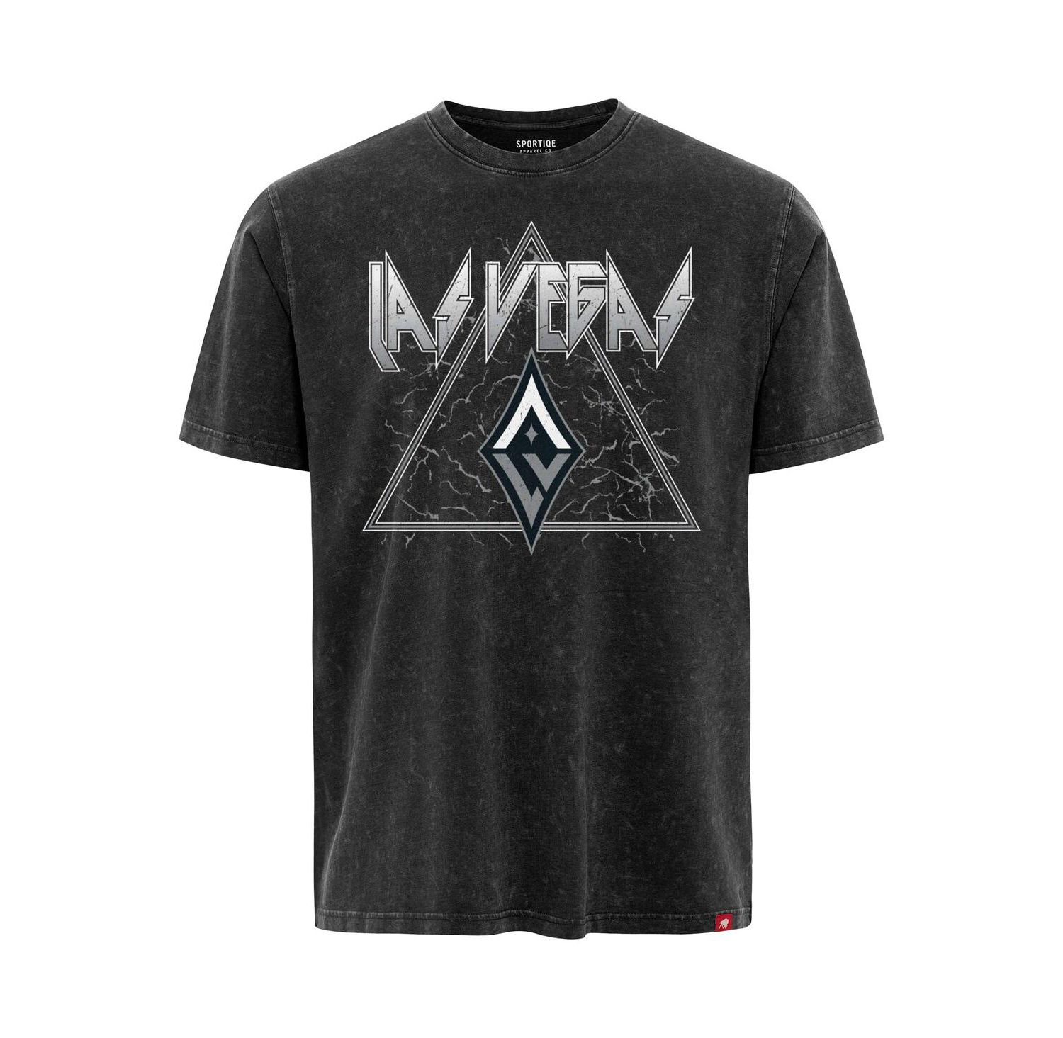 Men's and Women's Black Las Vegas Aces Rock Roll Collection Angus Mineral Wash Premium T-Shirt