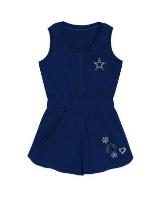Girls Toddler Navy Dallas Cowboys Super Girl Romper