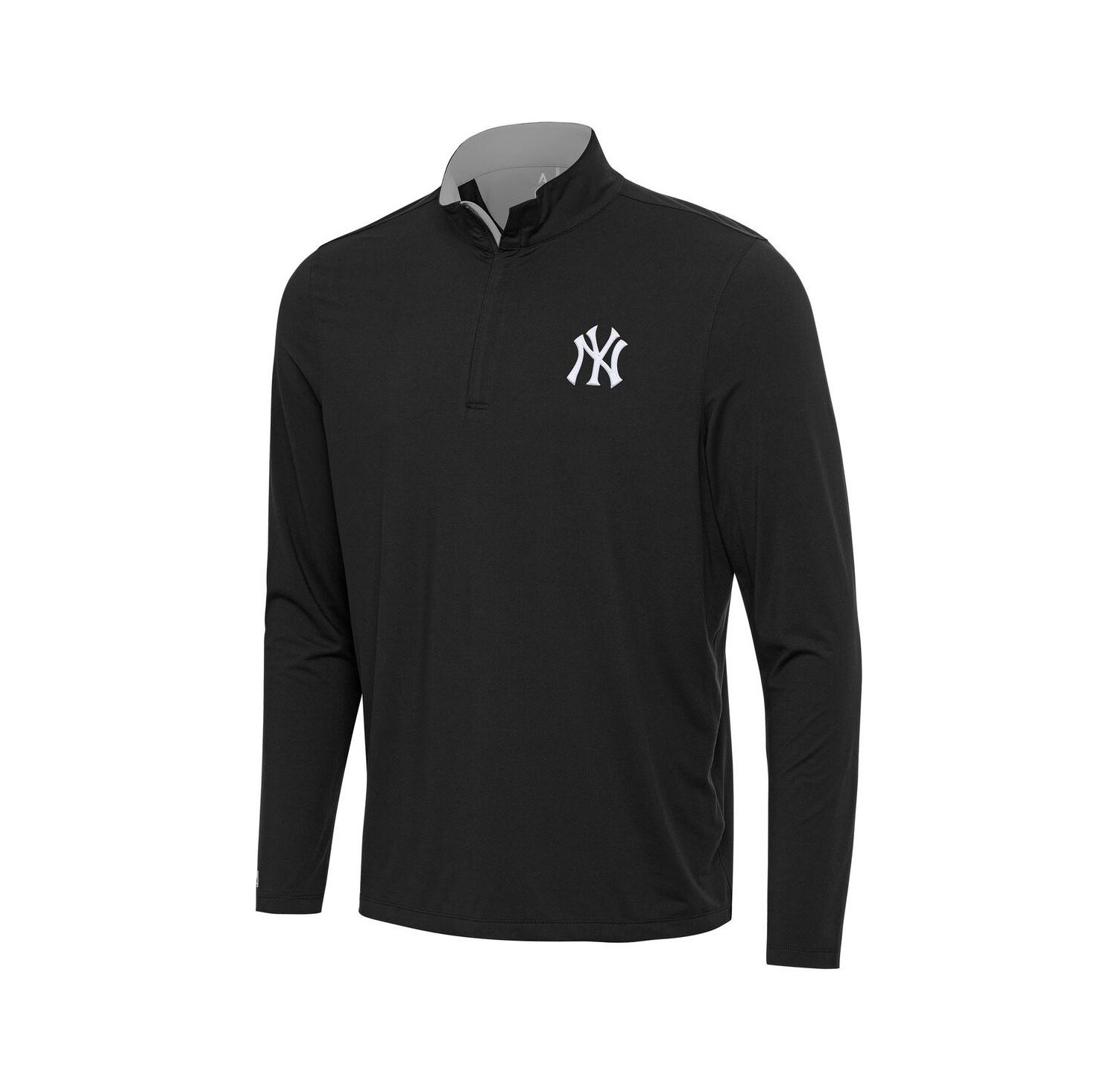 Men's Black New York Yankees Content Quarter-Zip Hoodie