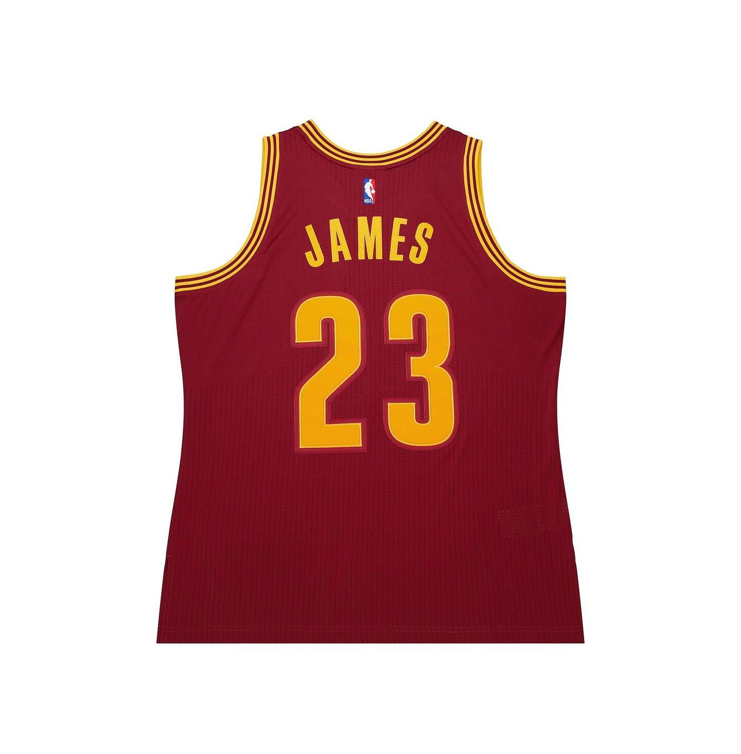 Мужской топ Mitchell & Ness LeBron James Wine Cleveland Cavaliers Hardwood Classics 2015/16 Authentic Jersey — фото 3