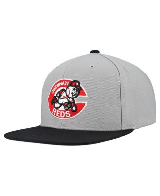 Mitchell & Ness - Men's Gray Cincinnati Reds Cooperstown Collection Basic Flip Snapback Hat