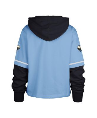 Women's Powder Blue Milwaukee Brewers City Connect Shortstop Cropped Pullover Hoodie