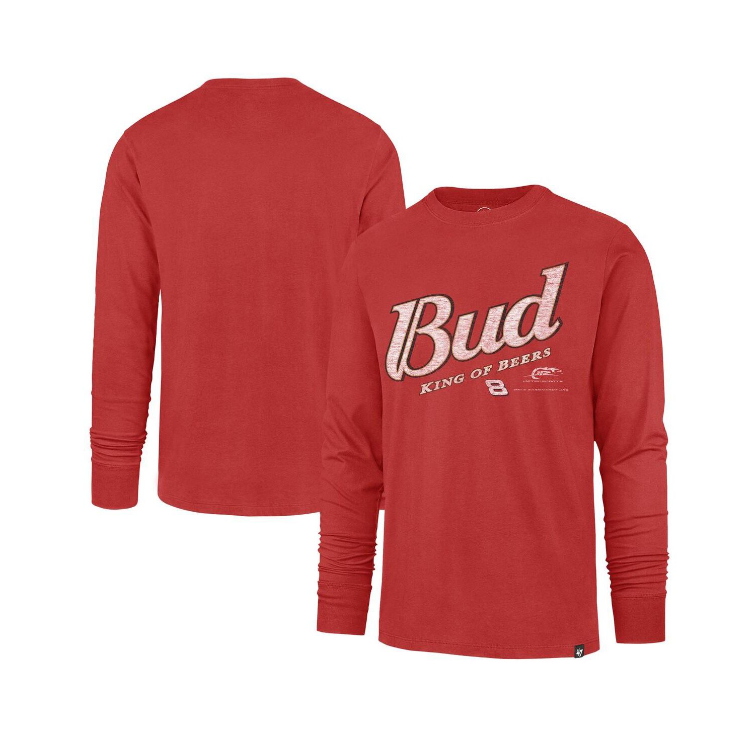 Men's Red Dale Earnhardt Jr. Budweiser Franklin Long Sleeve T-Shirt