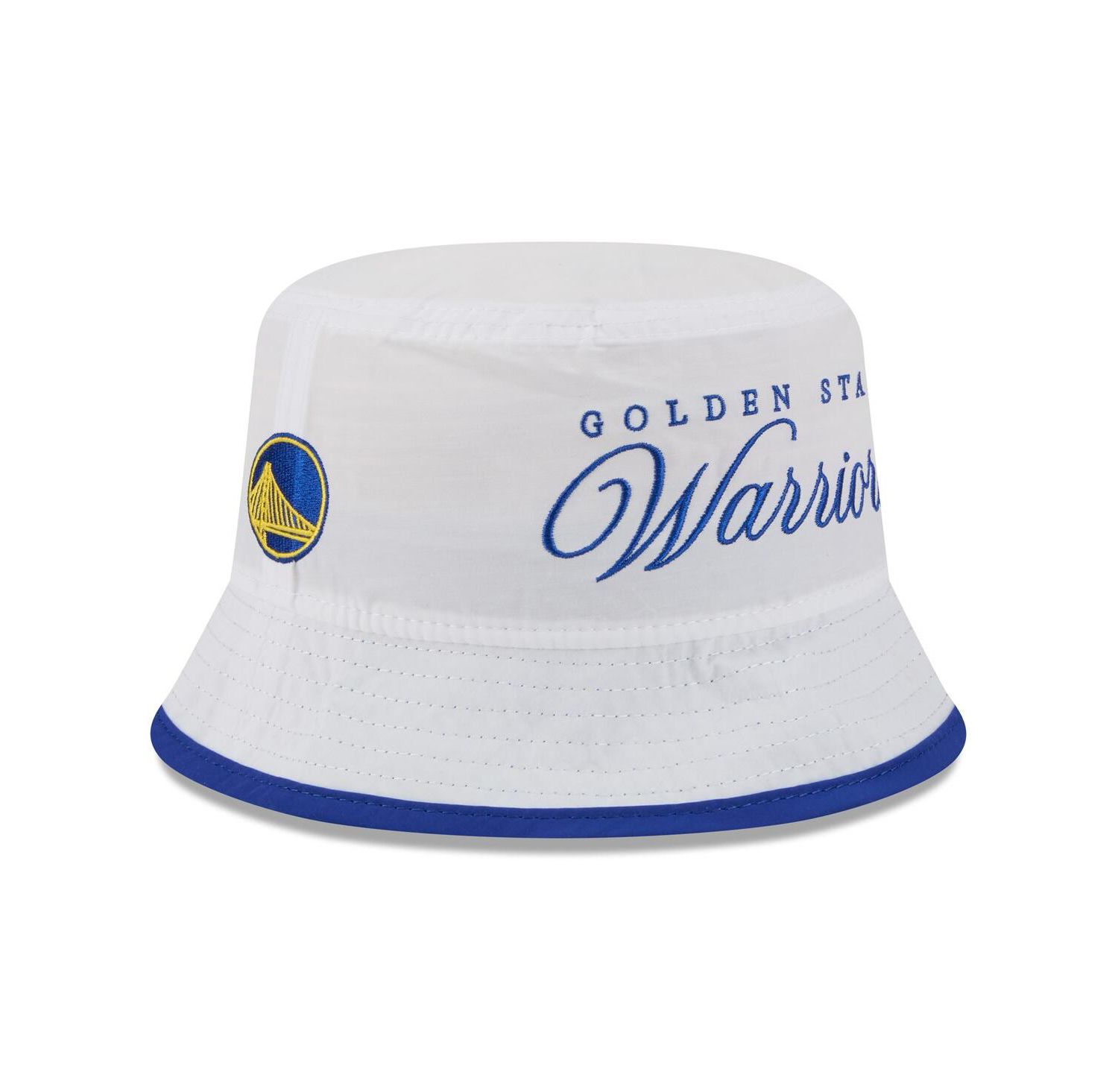 Men's White/Royal Golden State Warriors 2025 NBA Draft Nylon Bucket Hat