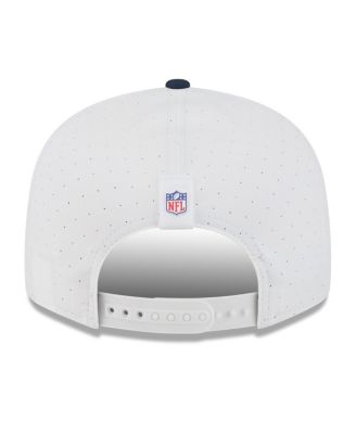 Men's White/College Navy Seattle Seahawks 2025 NFL Training Camp Split Panel 9FIFTY Snapback Hat