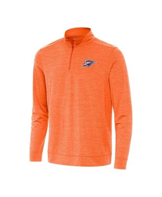 Antigua - Men's Heather Orange Oklahoma City Thunder Bright Quarter-Zip Sweatshirt