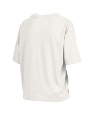 Women's White Oregon Ducks Nelson Arch Over Logo Waist Length Oversized Slub T-Shirt