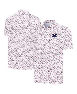 Antigua - Men's White Michigan Wolverines Independence Day Polo Shirt