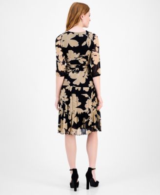 Petite Printed Tiered-Hem Midi Dress